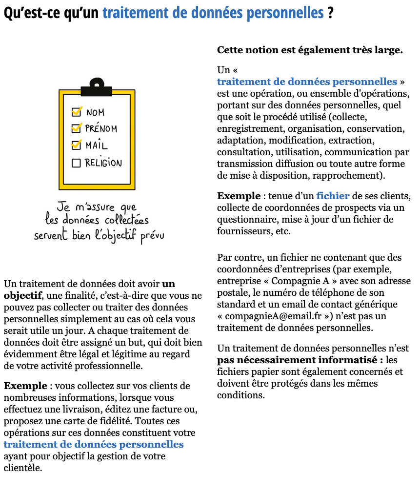 Traitement données peronnelles